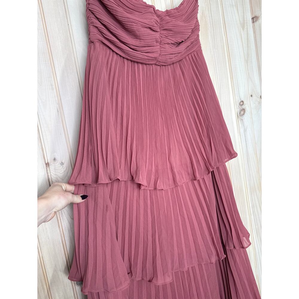NWT Lulus Seriously Sensational Rusty Rose Strapless Tiered Maxi Dress Wedding S - Picture 4 of 8